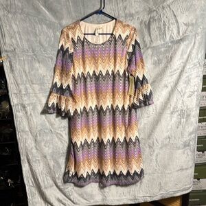Crochet knit dress 2X  by Tacera NWT Plus size Boho midi 18/20‎